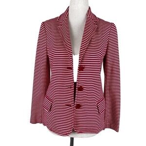 Talbots Red/White Stripped 3 Button Blazer